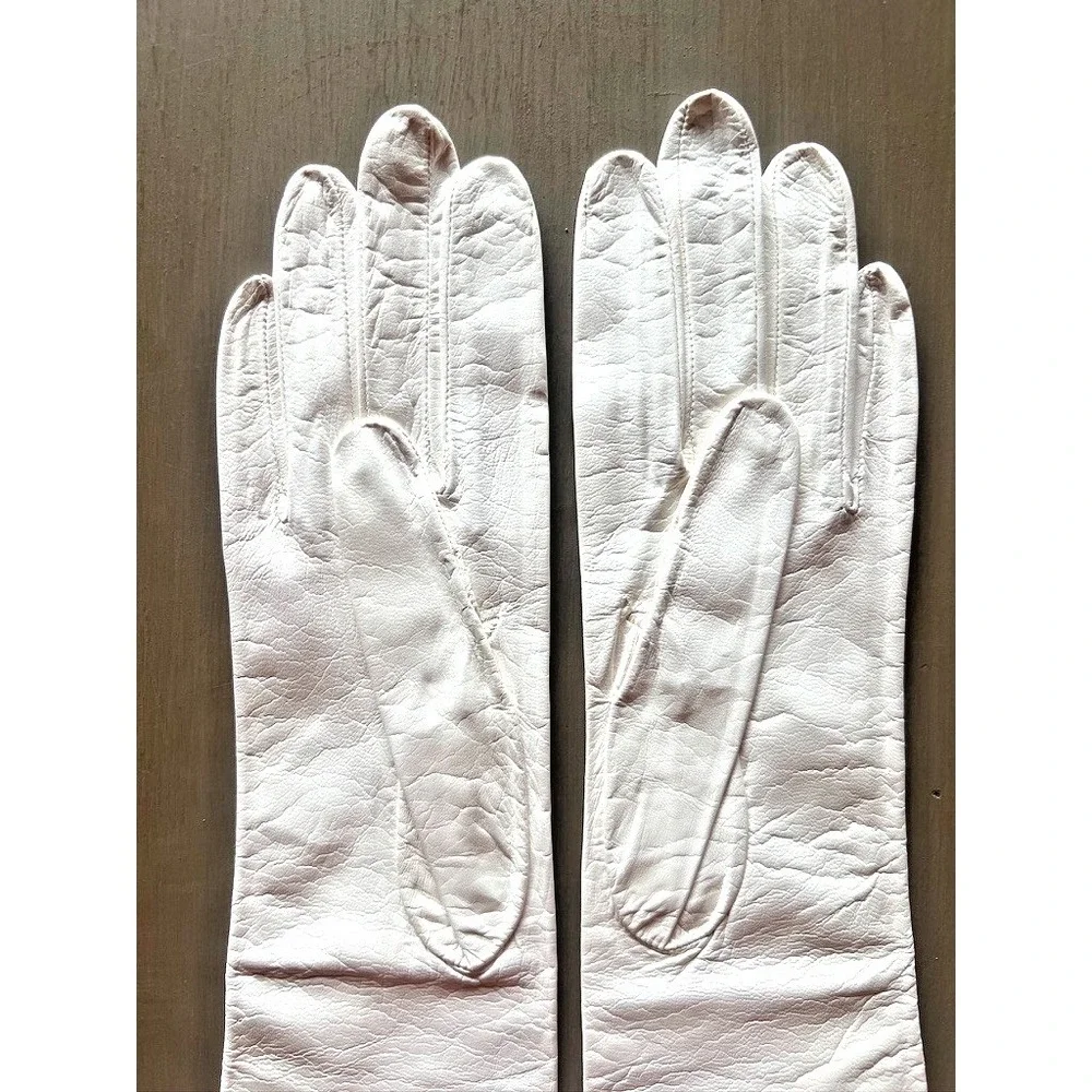 Vintage White Kid Leather Opera Gloves Real Kid Lavabo Florence Italy Opera Soft